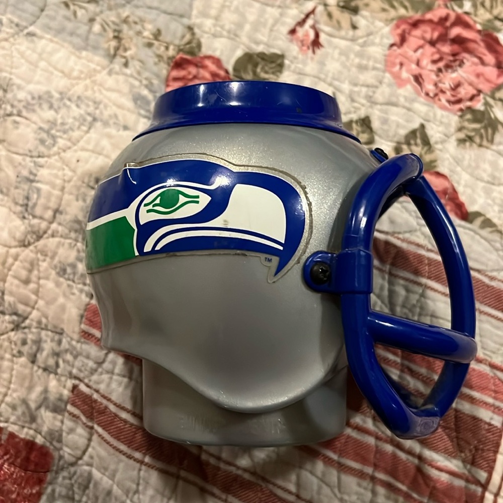 Vintage Seattle Seahawks helmet can insulator or mug